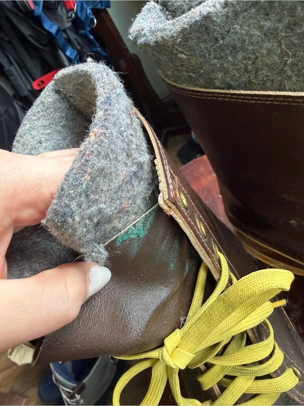 Sorel Kaufman Eskimo Boots with Yellow Laces